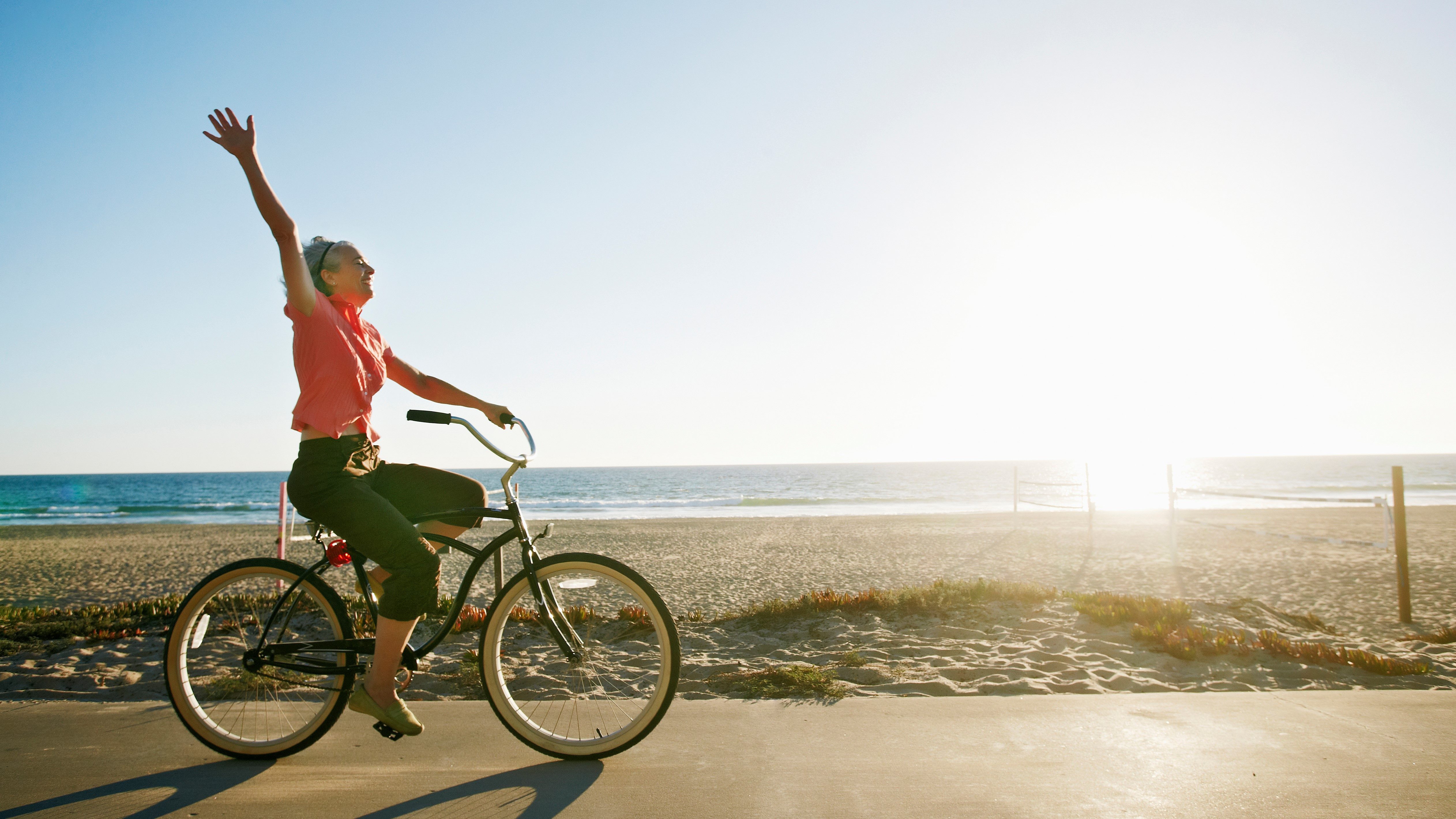 beach riding bikes